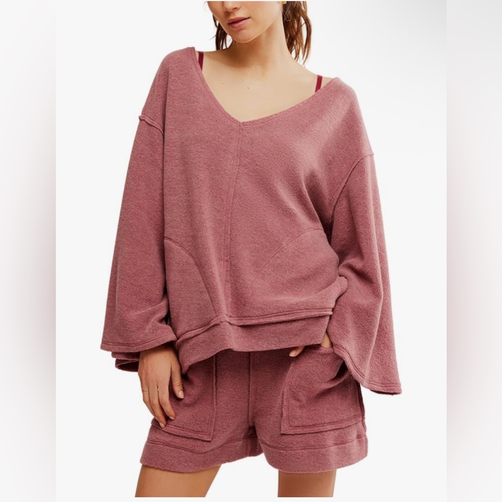 NWT Free People Day Off Women's Pullover Wild Ginger Large